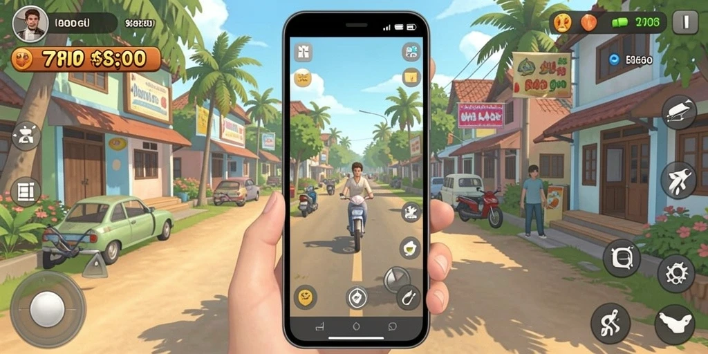 Tangkapan layar yang menunjukkan karakter utama dalam aksi.
